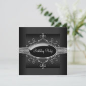 ブラックダイヤモンド女性ブラックバースデーパーティー 招待状 (スタンド正面)