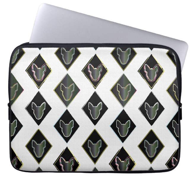 ブラックダイヤモンド・ブル・テリア ラップトップスリーブ (正面)