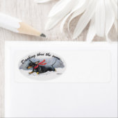 ブラックダックスシャンドドッグアート差出人住所ラベル ラベル (インサイチュ)