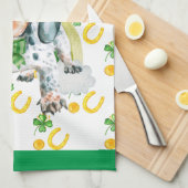 ブラックダッシュンドホリデーホームデコールSt patricks day キッチンタオル (四つ折り)