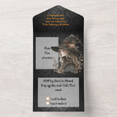 ブラックダマお洒落スクの魔女 オールインワン招待状 (内側)