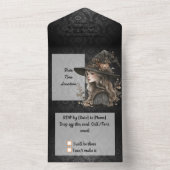 ブラックダマお洒落スクの魔女 オールインワン招待状 (内側)