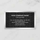 ブラックダマスカス鋼 シルバー 写真 不動産エージェント 名刺 (裏面)