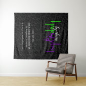 ブラックダマスクとはっきりした文字デザイン タペストリー (インサイチュ(横))