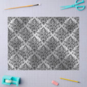 ブラックダマスクとシルバーのデコパージュ 薄葉紙 (クラフト)