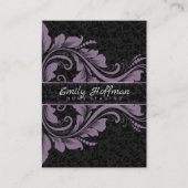 ブラックダマスクとパープルオーナメント 名刺 (正面)