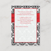 ブラックダマスクとポピーレッド披露宴カード エンクロージャーカード (裏面)