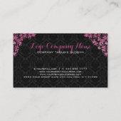 ブラックダマスクとマルーンレッドフローラレース 名刺 (裏面)