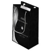 ブラックダマスクと銀の渦巻き スモールペーパーバッグ (裏面アングル)