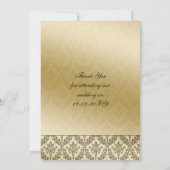 ブラックダマスクのウェディングカサンキューード 招待状 (裏面)