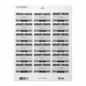 ブラックダマスクのカスタマイズ可能住所 シール (フルシート)