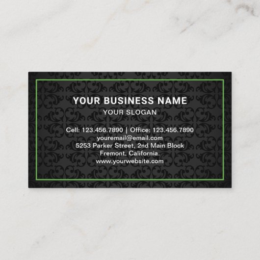 ブラックダマスクのジャンク除去サービスごみトラック 名刺 (裏面)