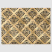 ブラックダマスクの金ゴールドデコページ 薄葉紙 (正面)