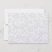 ブラックダマスクアクアマリン結婚トリムありがとう サンキューカード (裏面)