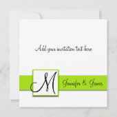 ブラックダマスクウェディング招待状 |ライムグリーン 招待状 (裏面)