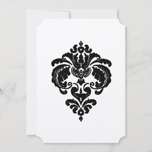 ブラックダマスクウェディング招待状 招待状 (正面)