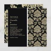 ブラックダマスクウェディング招待状 招待状 (正面/裏面)