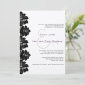 ブラックダマスクウェディング招待状 招待状 (スタンド正面)