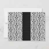 ブラックダマスクウェディングRSVPカード 出欠カード (裏面)