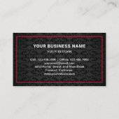 ブラックダマスクカー牽引サービス牽引トラック 名刺 (裏面)