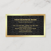 ブラックダマスクゴールドフォイルピンク香料ボトル 名刺 (裏面)