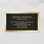 ブラックダマスクゴールドフォイル乗馬インストラクター 名刺 (裏面)