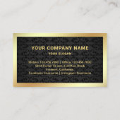 ブラックダマスクゴールドフォイル実在エステートフォト不動産仲介業者 名刺 (裏面)