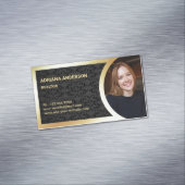 ブラックダマスクゴールドフォイ実在ルエステートフォト不動産仲介業者 マグネット名刺 (インサイチュ)