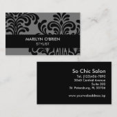 ブラックダマスクシック 名刺 (正面/裏面)