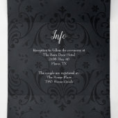 ブラックダマスクシルバーハート結婚ー 三つ折り招待状 (内部中)