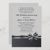 ブラックダマスクシルバー 25周年パーティー 招待状 (正面/裏面)