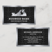 ブラックダマスクスチールハンド飛行機ハンドマン大工 名刺 (正面/裏面)