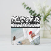 ブラックダマスクスワーズ誕生日招待状 招待状 (スタンド正面)