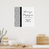 ブラックダマスクタンニングサロンビジネスポスター ポスター (キッチン)