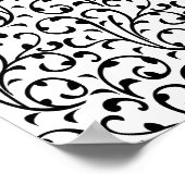 ブラックダマスクタンニングサロンビジネスポスター ポスター (角)