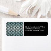 ブラックダマスクティール(緑がかった色)&ブラック住所 シール (インサイチュ)