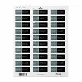 ブラックダマスクティール(緑がかった色)&ブラック住所 シール (フルシート)