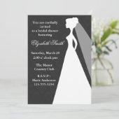 ブラックダマスクパターンブライダルシャワー 招待状 (スタンド正面)