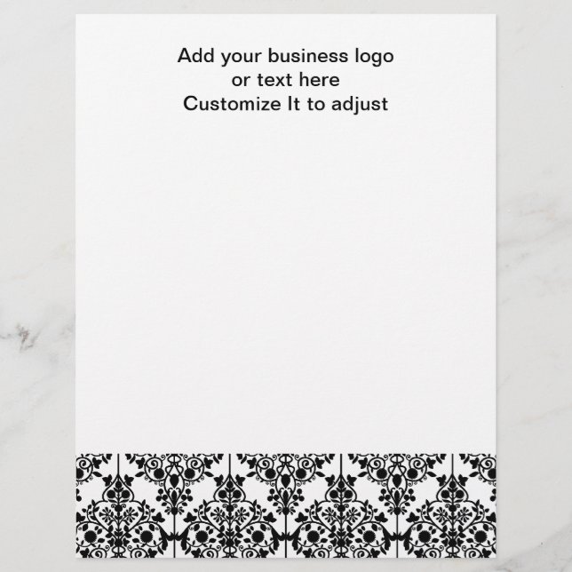 ブラックダマスクパターン1ヴィンテージフローラ (正面)