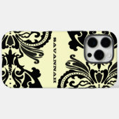 ブラックダマスクパーソナライズされたiPhoneケース選択カラー Case-Mate iPhoneケース (裏面 (横))