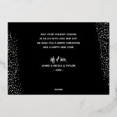 ブラックダマスクフォイルホリデーカード 箔シーズンカード (裏面)