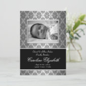 ブラックダマスクベビー誕生のお知らせ 案内状 (スタンド正面)