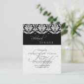 ブラックダマスクモノグラムリハーサルディナーカード 招待状 (スタンド正面)