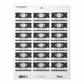 ブラックダマスクモノグラムO結婚ズ住所 シール (フルシート)