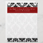 ブラックダマスクレースブロクウェードレターヘッド文房具 レターヘッド (正面/裏面)