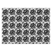 ブラックダマスクヴィンテージフローラルパターン テーブルクロス (正面(横))