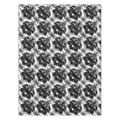 ブラックダマスクヴィンテージフローラルパターン テーブルクロス (正面)