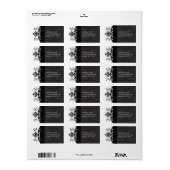 ブラックダマスク住所 シール- ラベル (フルシート)