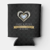 ブラックダマスク及びシルバーハート 缶クーラー (正面)