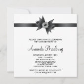 ブラックダマスク女性40th誕生日パーティー 招待状 (裏面)